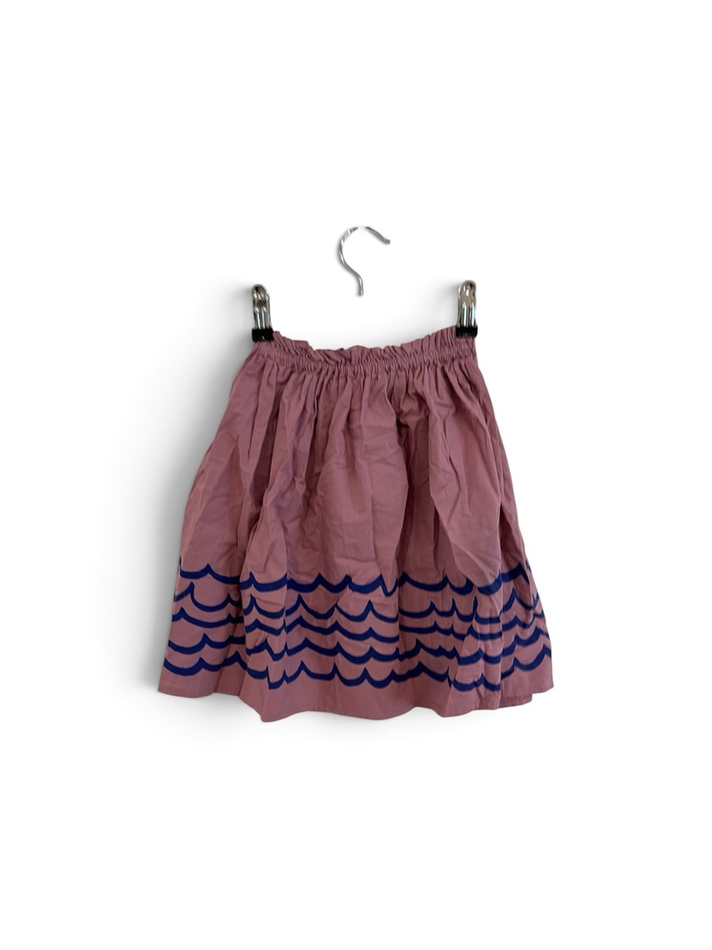 Bobo Choses Pink Skirt with Navy Wave Hem